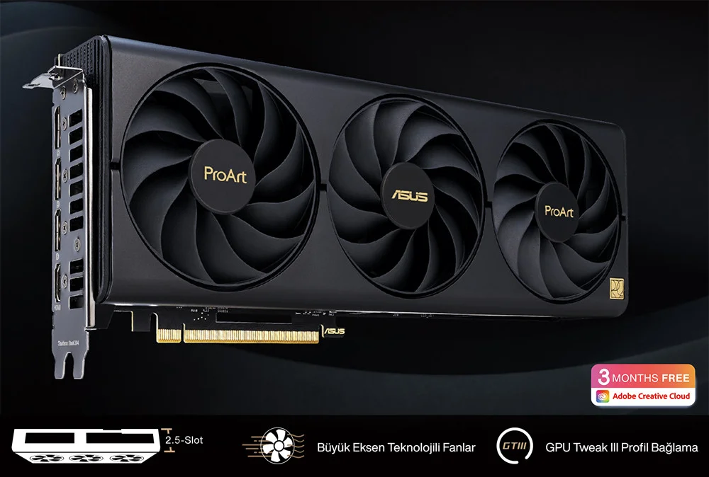 Asus ProArt GeForce RTX 4080 Super 16GB OC PROART-RTX4080S-O16G Ekran Kartı