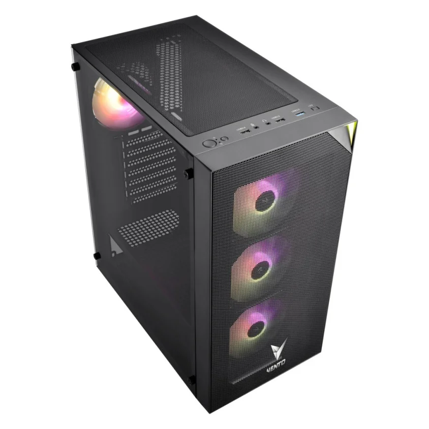 VENTO FSP VG3400S 750W 80+ GEN5 4x120mm RGB Fan Temperli Cam USB 3.0 Mesh ATX Gaming Kasa